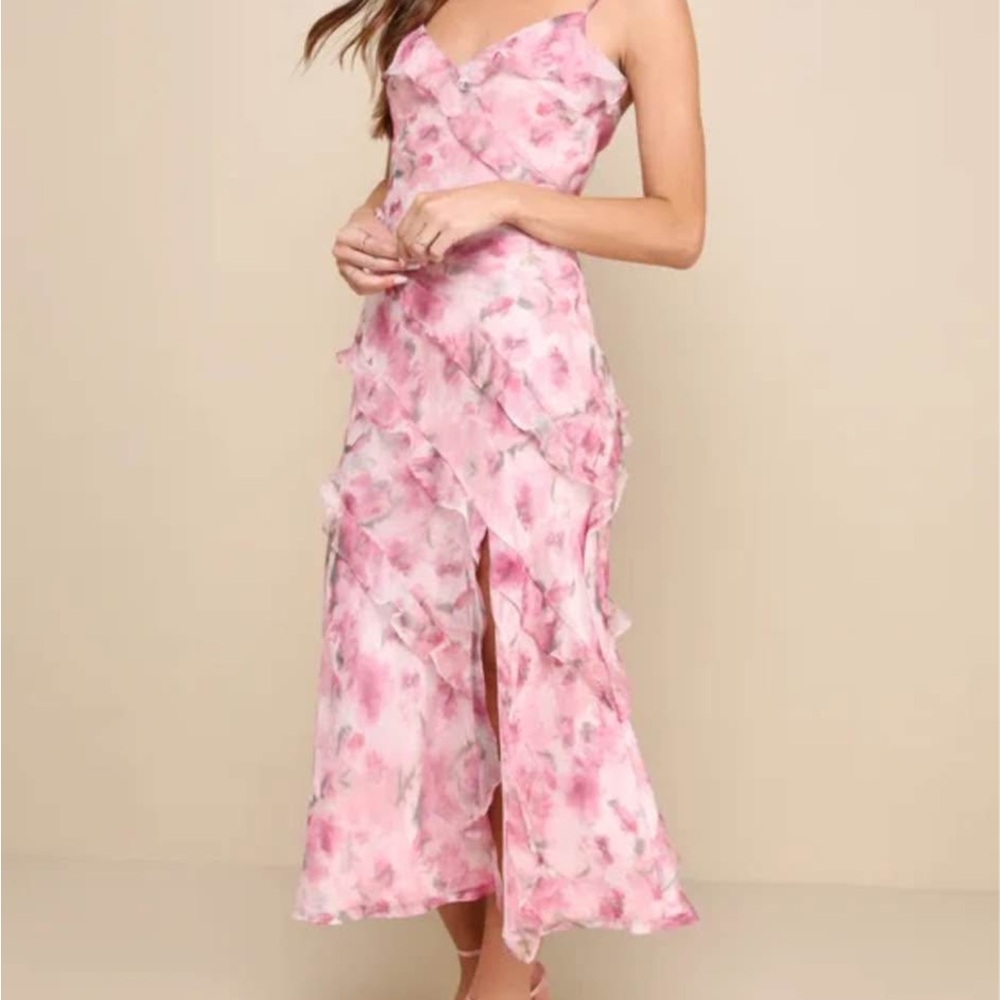 Lulu's Pink Floral Dress